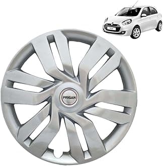PRIGAN Wheel Cover for Pulse 15 Inch Silver Wheel Cap (Available in 15 Inch) (Set of 4 Pcs) (Press Fitting) Model- IDTEC Silver-15
