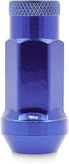 EZAccessory 14x1.5 Extended Tuner Lug Nuts 24 Pcs+Key Blue Racing Open End for Chevy Colorado 2015+ Tahoe Yukon 1995+ Suburban 1992+
