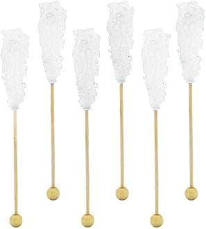 Rock Candy Lollipops Pops Candy Suckers, Variety Flavor and Color Assortment, 5.5" (Original, 6-Pack)