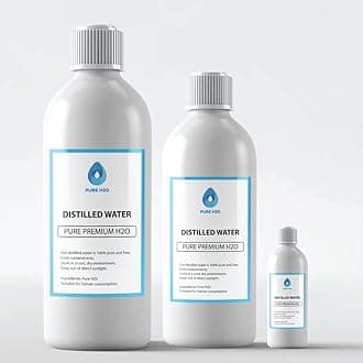DISTILLED WATER - Pure De-Ionised Distilled H20 Food Grade 1L, 5L, 10L, 20L, 25L (300ML)