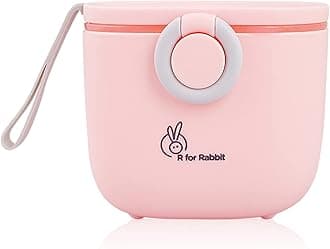 R for Rabbit Silicone First Feed Meal Box for Baby, Kids Multi-Functional Milk Powder Container Box 210G (Pink)