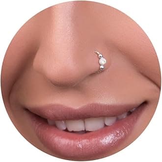 Silver Nose Hoop - Tiny Thin 7mm 20 Gauge White Opal Nose Piercing Ring - 925 Sterling SIlver Nose Rings For Women - Handmade Nose Jewelry - Gift Ready