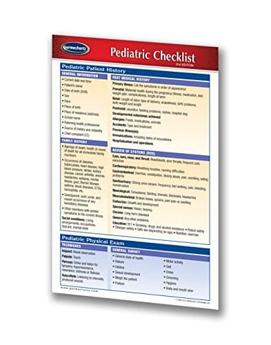 Pediatric Checklist Guide - Pocket Chart - Medical Quick Reference Guide by Permacharts