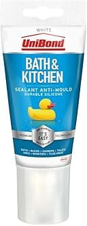 Anti-Mould Sealant/White Silicone Sealant for Kitchen and Bathroom / 1 x 147 g Tube