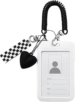 JUMISEEClear Acrylic Kpop Photocard Holder Black Credit ID Card Protective Case Photo Display Holder Bag Pendant Keychain