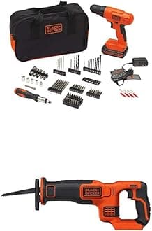 BLACK+DECKER BDCR20B 20V Max Lithium Bare Reciprocating Saw with BLACK+DECKER BDC120VA100 Cordless Project Kit with 100 Accessories