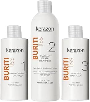 Clarifying Shampoo with Brazilian Keratin Treatment and Intensive Hair Mask KIT Tratamiento de Keratina Alisado 120ml 4fl.oz