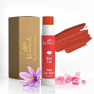 Handmade & 100% Natural 3in1 Lip Balm (Lip Tint | Cheek Tint | Eye Shadow) made with Rose & Saffron Essential oil | Best for Dry, Damaged & Chapped Lips | Hydrates & Moisturizes (Kiss Lip)