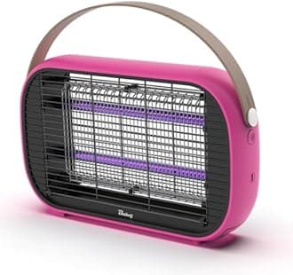 Buzbug LED Fly Zapper Outdoor And Indoor, 5200mAh Rechargeable Mosquito Zapper, Cordless & Portable Camping Fly Killer, Longlife LED Bug Zapper, MA-015C(DeepPink)