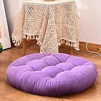 HIGOGOGO Round Solid Floor Pillow, Tufted Meditation Pillow for Seating on Floor Thick Seat Cushion Meditation Cushion for Yoga Living Room Sofa Balcony Outdoor, Purple, 22x22 InchOEKO-TEX STANDARD 100