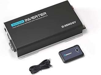 Renogy Inverter PUH, 3000W Pure Sine Wave Power Inverter with UPS Transfer Switch & Bluetooth, 12V DC to 120V AC Converter for RV, Truck, Home,Camping - 6000W Surge Power, Remote Monitoring