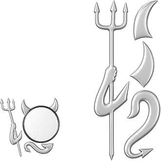 Cute 3D PVC Devil Style Demon Car Sticker Waterproof Auto Car Emblem Decal Decoration Goth Vehicle Accessories Devil Horns Decal Vehicle Emblem Self-Adhesive Logo Sticker Universal Fit Silver Badge