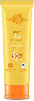 Aqualogica Glow+ Dewy Sunscreen Gel SPF 50+ PA++++ with Papaya & Vitamin C | UVA/B & Blue Light Protection | Anti-Pollution Factor (APF) Technology | In-Vivo Tested | No White Cast | 125 g