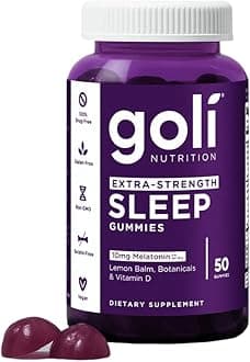 Nutritional Supplement, Extra Strength Sleep Gummy 10mg Melatonin - 1 Pack 50 Count - Gluten-Free, Vegan, Non-GMO, and Gelatin-Free