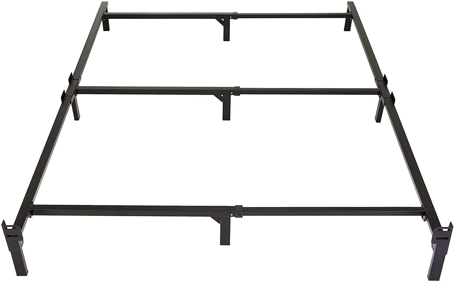 Amazon Basics Metal Bed Frame, 9-Leg Support Base for Box Spring and Mattress, King-Size, Tool-Free Easy Assembly, 79.6" x 76" x 7", Black