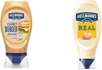 Hellmann's Chunky Burger Sauce, 250ml & Real Squeezy Creamy and Delicious Mayonnaise, 750ml