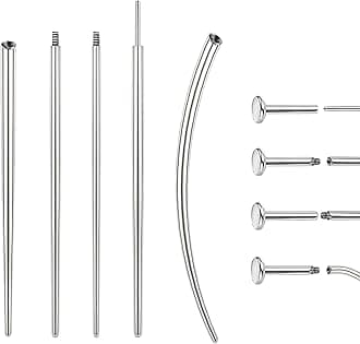 14G 16G 18G 20G Piercing Taper Kit Piercing Ball Grabber Tool Stainless Steel Flat Back Earring Applicator Tool Threadless Insertion Pin Curved Body Piercings Kits for Ear/Nose/Navel/Lip/Eyebrow