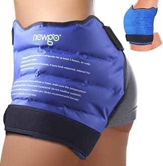 Hip Ice Pack Wrap After Hip Replacement Surgery, Gel Cold Therapy Pack Reusable Soft Plush Lined Ice Wrap for Sciatica, Injuries Pain Relief, Bursitis & Swelling - Blue