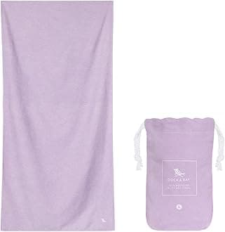 Dock & Bay Beach Towel - Quick Dry, Sand Free - Compact, Lightweight - 100% Recycled - Includes Bag - Essential - Meadow Lilac, Extra Large (200x90cm, 78x35)