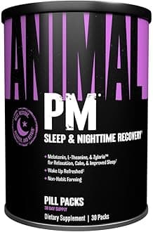 PM - Sleep Aid for Adults Non-Habit Forming Relaxation Enhancer and Mood Support with Melatonin, L-Theanine, Zylaria, Zinc, Magnesium, Vitamin B6, GABA + AKG Anabolic Stack Supply, 30 Count