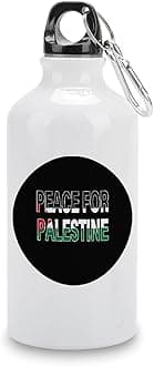 Peace for Palestine Water Bottles Palestine Flag Insulated Stainless Steel Water Bottles 14 OZ Portable Leakproof Cycling Water Bottle for Men Women & Kids