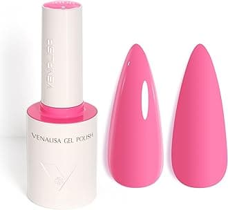 VENALISA Bright Pink Gel Nail Polish, 1 Pcs Pink Gel Polish Color High Gloss Soak Off U V Nail Manicure Salon and DIY at Home Gifts for Women