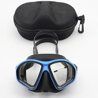 Professional Wet Low Volume Freediving Mask - Anti-Leak, Tempered Glass, Free Dive Mask - Diving, Freediving, Spearfishing - with Go-Pro Camera Mount and J-Type Snorkel