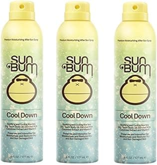 Sun Bum Cool Down Hydrating After Sun Spray fldgpO, 6oz Bottle, Hypoallergenic, Aloe, Cocoa Butter, 3 Pack