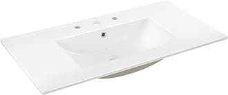 SNK1003A Ancillary 3-Hole 36 in. W x 18.25 in. D Classic Contemporary Rectangular Ceramic Single Sink Basin Vanity Top, White
