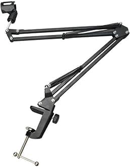 Yokoma Microphone Mounting Bracket Microphone Suspension Boom Mic Scissor Arm Stand Holder for Studio Broadcast Recording Mic Stand