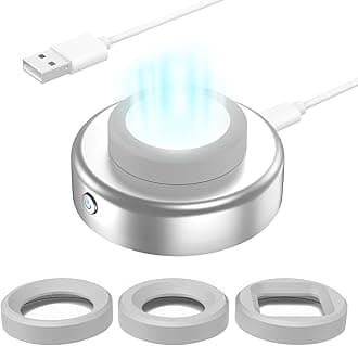 ECEENSolar Watch Charger for Eco Solar Watches for Men, Women & Square Size with 3 Caps Eco Driver Watches Compatible Casio G Shock, Tough, Protrek, Seiko, Citizen, Garmin, Timex, Bering, FANMIS (Silver)