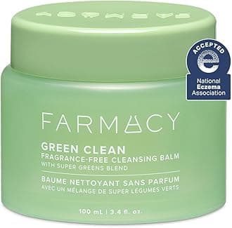- Farmacy Sensitive Skin Makeup Remover Cleansing Balm - Green Clean Waterproof Makeup Remover Balm + Oil Cleanser for Face - Melts Make Up + SPF - Hydrates + Softens Skin - Fragrance Free (100ml)