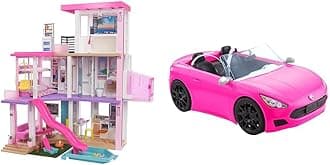 DreamHouse Dollhouse with 75+ Accessories and Wheelchair Accessible Elevator (Amazon Exclusive) + Barbie Convertible 2-Seater Vehicle