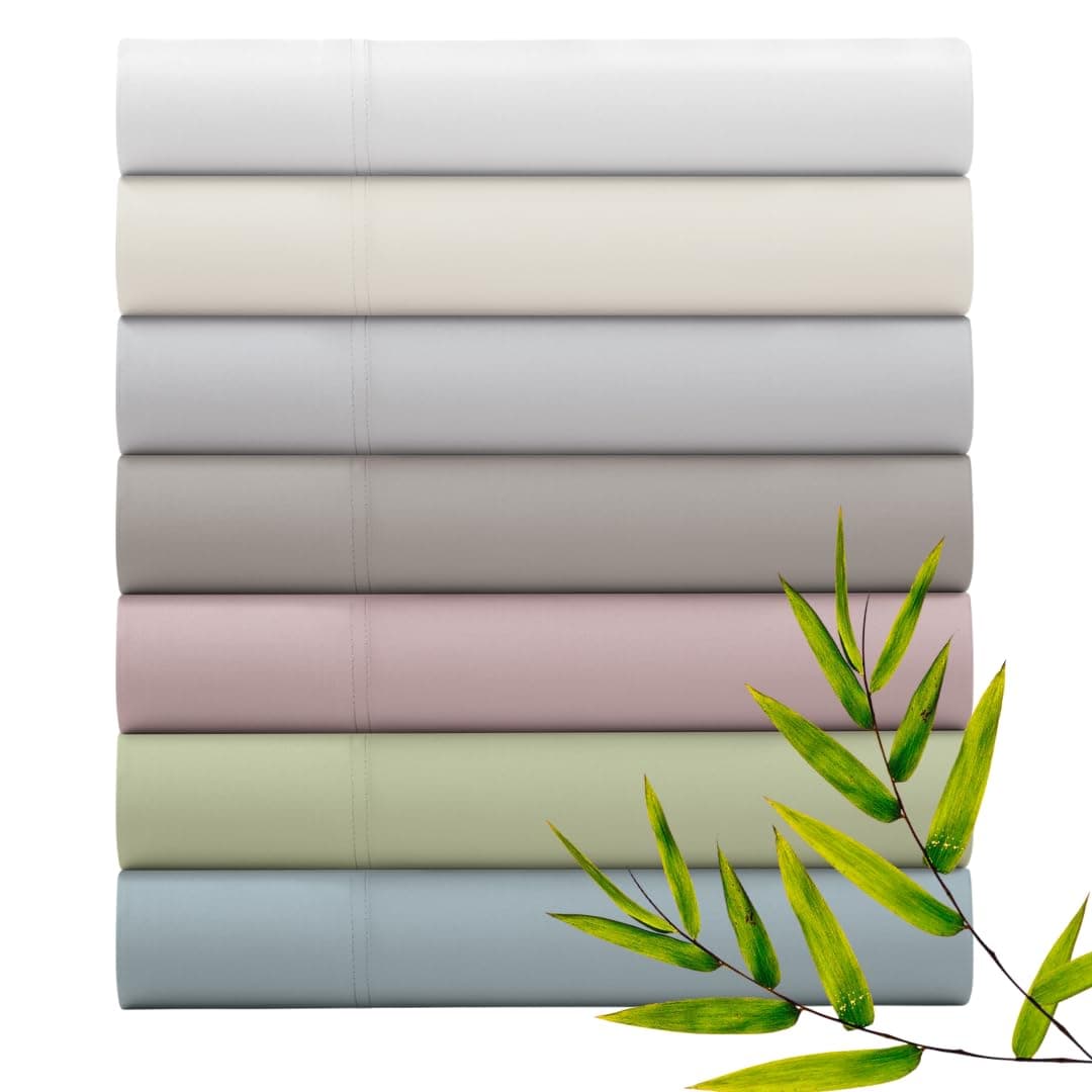 Ella Jayne Viscose Derived from Bamboo Sheets Full Size Set (4 Pieces) Full Size, Ultra Soft & Luxuriously Cooling, Eco-Friendly Keyword Deep Pockets 16 Inch (White)OEKO-TEX STANDARD 100