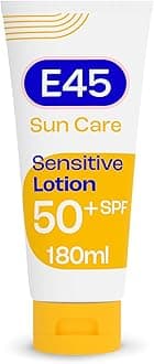 E45 Sun Body Lotion for Sensitive Skin. Hydrating Sun Cream with very high UVA and UVB protection and SPF 50+. For Dry Skin, Sensitive Skin and Eczema Prone Skin - 180 ml