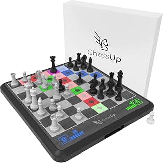 ChessUp Bryght Labs - - Electronic Chess Board - Built-in Chess Engine and Instructor - Includes Chess Set TouchSense Pieces - Light Up Chess Board - Features Wireless Play and Companion App