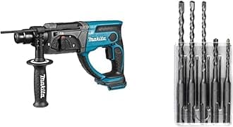 Makita DHR202Z 18V Li-Ion LXT 20mm SDS-Plus Rotary Hammer - Batteries and Charger Not Included & D-03888 5 Piece Standard SDS-Plus Drill Bits