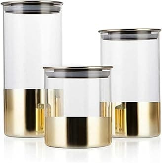 VejiA Glass Jars Sealed Cans with Cover Kitchen Food Storage Bottles Spice Jars Candy Storage Tea Box Kitchen Storage Can