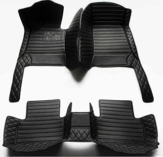 Custom Personalized Floor Mats ，Luxury Full Coverage All Weather Car Floor Mats，Anti-Slip Leather Car Mat Set ，Custom Floor Mat， for 99% of Cars, Trucks & SUV. (All Black)