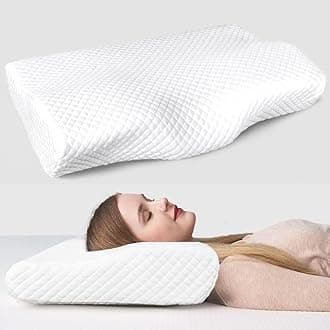 Memory-Foam-Orthopedic-for-Neck-Pain-Cervical-Contour-Memory-Foam (Cervical Pillow with Cover, Cervical White Pillow (Pack of 1))