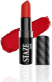 Staze 9to9 Velvet Kiss Matte + Intense Color Lipstick |12H Long Stay | Non-drying Formula | Matte Finish |Lightweight & Comfortable | 04 Red Set Go | 3.8g
