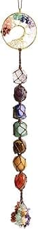 7 Chakras Stones Healing Crystals Tree of Life Wall Hanger Tumbled Gemstones Meditation Hanging Ornament Christmas Tree Memorial Hanging Pendant