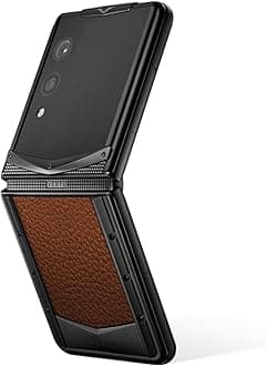 Quantum Flip Calfskin Series Android Smartphone, Snapdragon 8 Gen 4, 6.9" OLED 120Hz Display, 16GB RAM 1TB Storage, Quantum Privacy System,65W Fast Charging,Dual Screen Design(Caramel Brown)