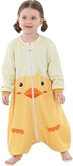 Baby Sleeping Bag Sack Long Sleeve with Feet Winter Swaddle Wearable Blanket for Boys Girls,Duck,1-3Years