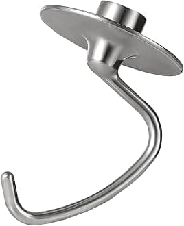 Stainless Steel Dough Hook Attachment KitchenAid 4.5-5 Quart Tilt Head Stand Mixer K45DH Dough Hook Replacement for KSM90 and K45 Mixer Parts Accessories