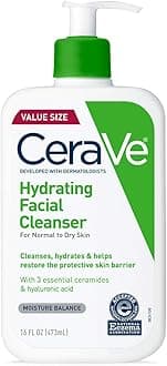CeraVe Hydrating Face Wash | 16 Ounce | Daily Facial Cleanser for Dry Skin | Fragrance-Free, 473.2 ml (Pack of 1) (SDT74W)