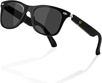 Smart Sunglasses, Bluetooth Audio Glasses for Women and Men with Open-Ear Speakers, UV400 Polarized Lenses, Hands-Free Calling – Safety Glasses for Music, Indoor Outdoor Activities（MZ08-b）