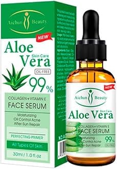 AICHUN BEAUTY Serum 99% Vitamin E Collagen Face Lifting Smoothing Oil Control Acne Perfecting Primer 4 Type (#01 ALOE VERA)