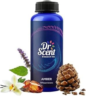 Dr Scent Diffuser Aroma Oil Amber - Begramot, Aromatic, Patchouli, Woody, Amber, Vanilla and Cedarwood Fragrance | Perfect for Offices, Homes, Shops, Hotels & Big Lobbies (1000ml)