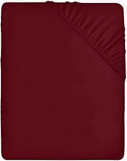 Utopia Bedding Fitted Sheet Small Double / 4ft, Burgundy - Deep Pocket 12 inch (30 cm) - Easy Care - Soft Brushed Microfibre Fabric - Shrinkage and Fade Resistant - Bottom Sheet